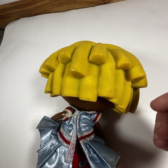 Lalaloopsy Dot Starlight Doll Yellow Hair Red Bow Blue Dress Button Eyes Rare - Picture 4 of 9